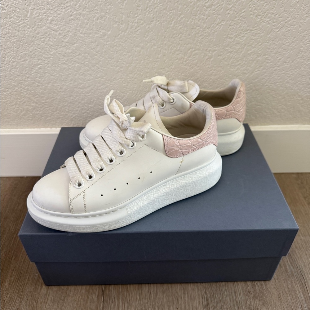 Alexander McQueen Cream and Pink Sneakers